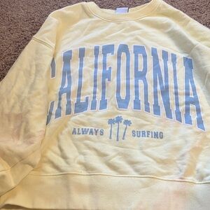 Zara Yellow California Surfing Sweatshirt